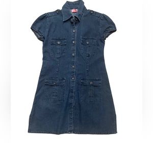 She’s Cool Denim Dress LG.  BL/RD 10 12